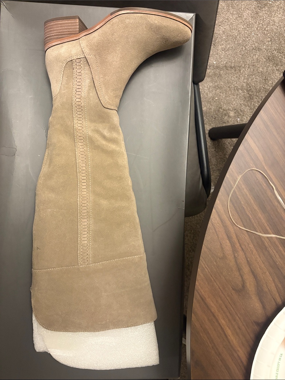 Vince Camuto Over-the-Knee Suede Boots in Taupe